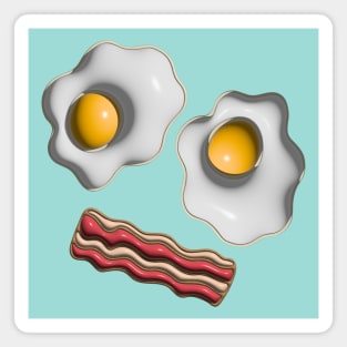 BACON AND EGGS FACE Funny Breakfast Fried Eggs - UnBlink Studio by Jackie Tahara Magnet